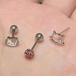 Sanrio Hello Kitty Earrings 3 Piece Set Stud Earrings